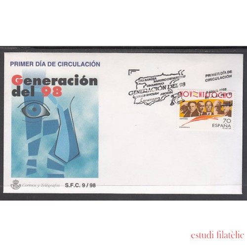 España Spain 3536 1998 Generación del 98 SPD Sobre Primer Día