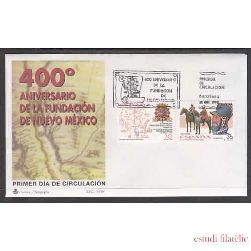 España Spain 3598/99 1998 CD Aniversario Fundación de Nuevo México SPD Sobre Primer Día