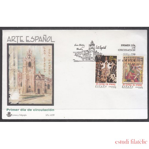 España Spain 3630/31 1999 Arte español Las Edades del Hombre,SPD FDC SOBRE PRIMER DIA 