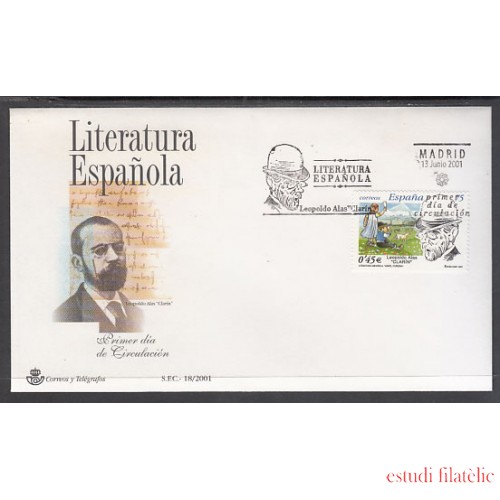 España Spain 3802 2001 II Centenario - Literatura SPD Sobre Primer Día