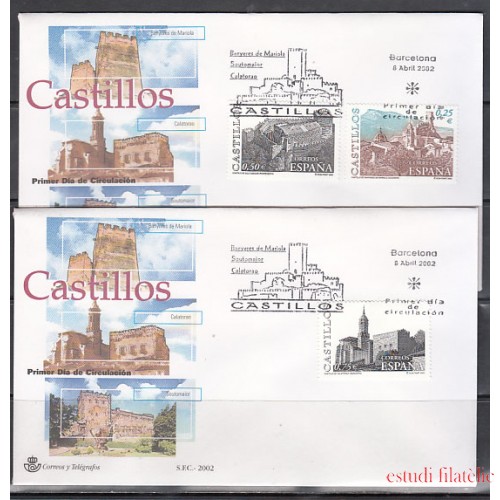 España Spain 3889/91 2002 Castillos SPD Sobre Primer Día