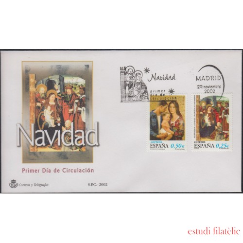 España Spain 3955/56 2002 Navidad SPD Sobre Primer Día