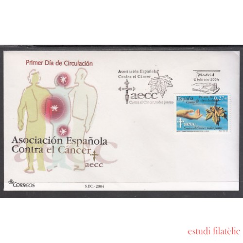 España Spain 4062 2004 L Aniversario de la Asociación Española contra el Cancer, SPD FDC SOBRE PRIMER DIA 