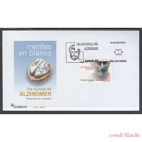 España Spain 4587 2010 Dia Mundial del Alzheimer SPD Sobre Primer Día