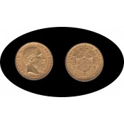 Francia France 20 francos franceses 1870 Napoleon III Moneda Oro Au