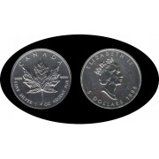 Canadá Canada Onza de plata 5 $ 1998 Maple Tree Elisabeth II