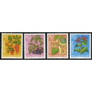 FL1 Suiza Switzerland 1013/16 1976  Pro juventud Plantas medicinales del bosque MNH