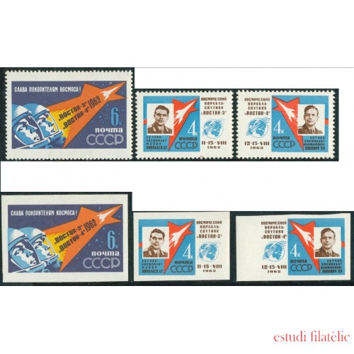 AST Rusia 2550/52 dentada sin dentar 1962  MNH