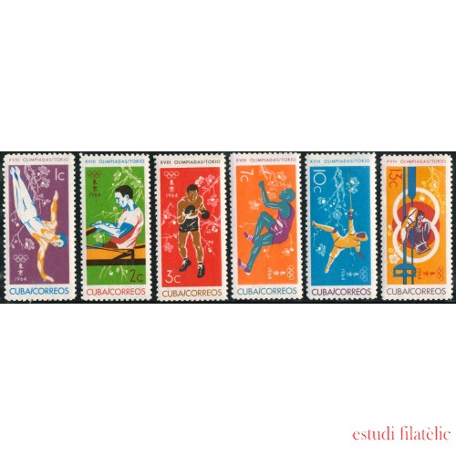 DEP4 Cuba 732/37 1964 Juegos Olímpicos de Tokyo  MNH