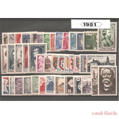 Francia France 1951 Año Completo MNH