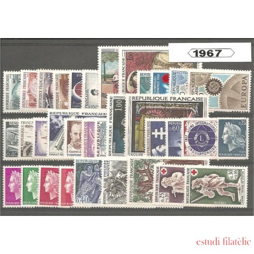 Francia France 1967 Año Completo MNH