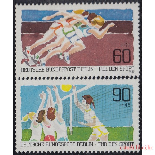 DEP6  Alemania Berlín 625/26 1982 Sorteo por La Juventud Deportes Colectivos MNH