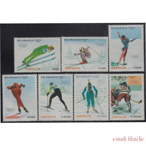 Nicaragua 1537/43 1990 Juegos Olímpicos de invierno 1992 Patinaje artístico MNH