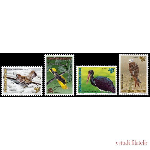 FAU2  Luxemburgo 1256/59 1992  Luxemburgo Fondo Nacional de Bienestar, Aves 1ª serie MNH