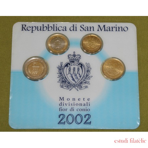 Monedas Euros San Marino Cartera 2002 (4 monedas)