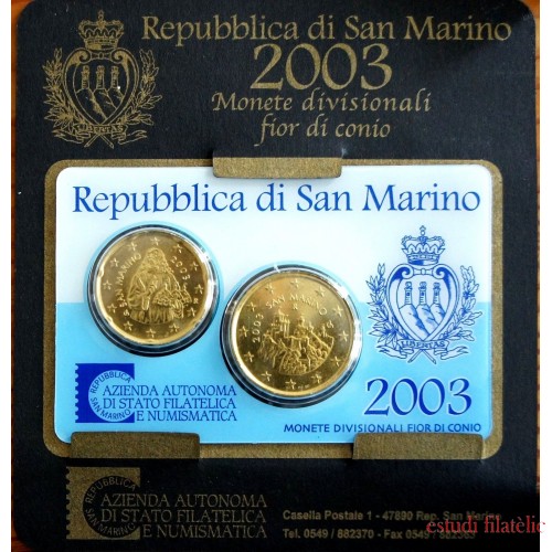 Monedas Euros San Marino Cartera 2003 (20-50 centimos)