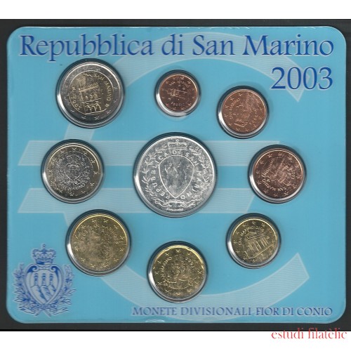 Monedas Euros San Marino Cartera 2003 + 5€ (plata)