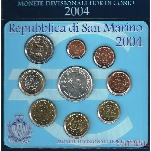 Monedas Euros San Marino Cartera  2004 + 5€ (plata)