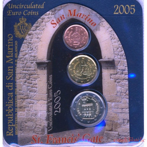 Monedas Euros San Marino Cartera 2005 (2 euros, 20 cts., 2 cts.)