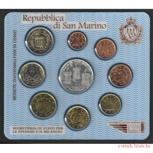 Monedas Euros San Marino Cartera 2005 + 5€ (plata)