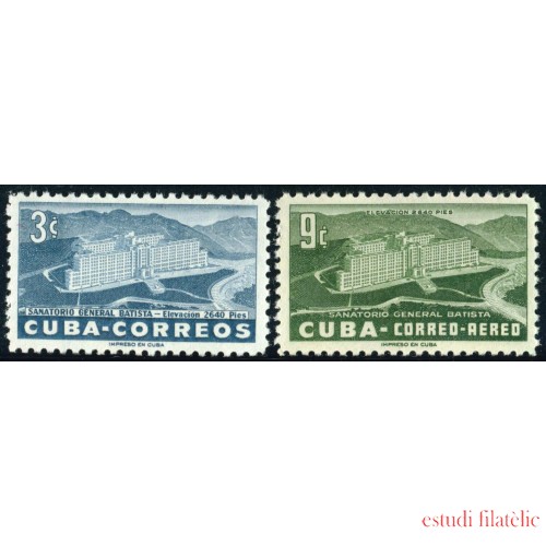 MED  Cuba 414 + A 105 1954 Sanatorio General Batista MNH