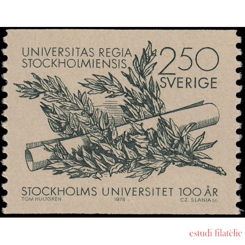 Suecia Sweden 1004 1978 Centenario de la Universidad de Estocolmo MNH