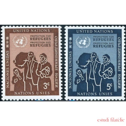 VAR3 Naciones Unidas - New York  Nº 15/16  1971 Ayuda Inter. a los refugiados MNH