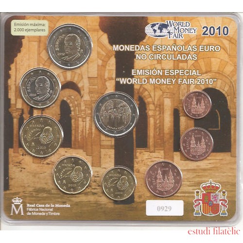 España Spain 2010 Cartera Oficial Euros + 2€ Conmemorativos Mezquita Córdoba  Emisión Berlín FNMT Word Money Fair