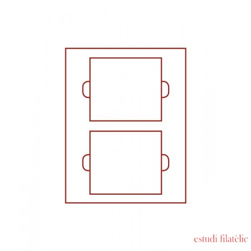 Lindner 2805 Bandeja doble 140 x 123 mm compartimento rectangular 2 X 5 Euro Alemania  