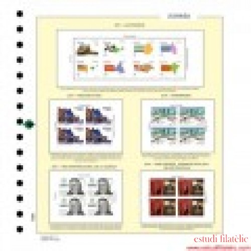 Hojas España Filabo Bloque de 4 Registro montadas con protectores 1975-1985