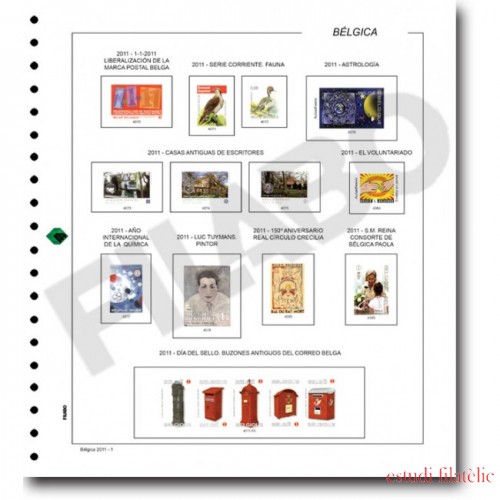 Filabo álbum hojas de sellos de BÉLGICA montado con protectores 1984-1986