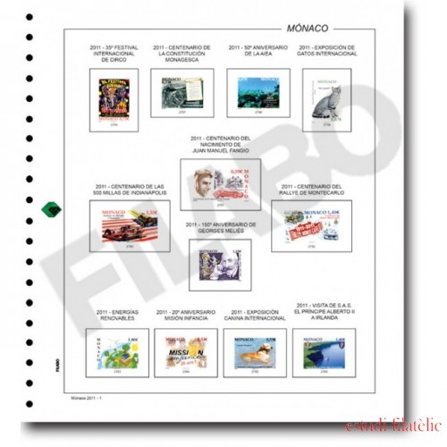 Filabo hojas álbum de sellos de Mónaco 1994-1996 montado con protectores