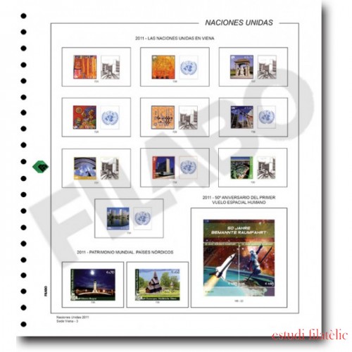 Filabo hojas álbum de sellos Naciones Unidas 1997-1999 registro montado con protectores