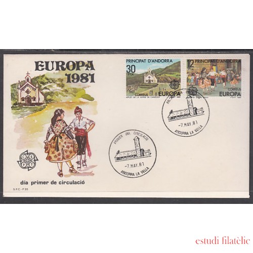 Andorra Española 140/41  1981 Europa SPD Sobre Primer día