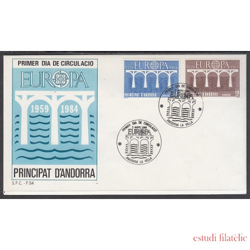 Andorra Española 179/80 1984 Europa SPD Sobre Primer día 