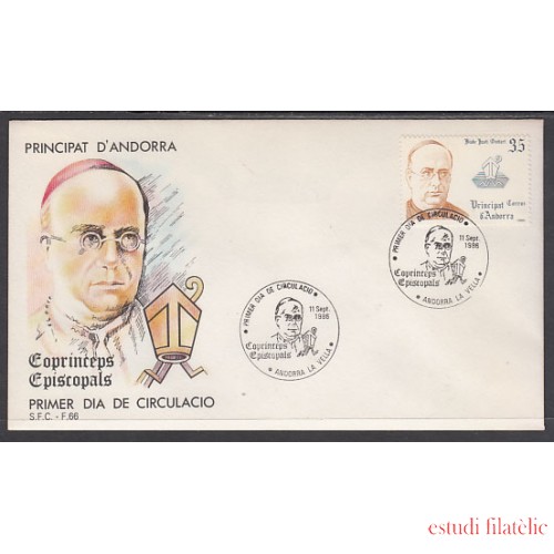 Andorra Española 193 1986 Copríncipes SPD Sobre Primer día