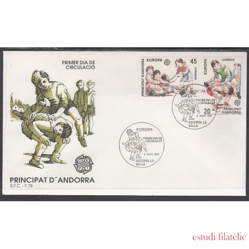 Andorra Española 213/14 1989 Europa SPD Sobre Primer día 