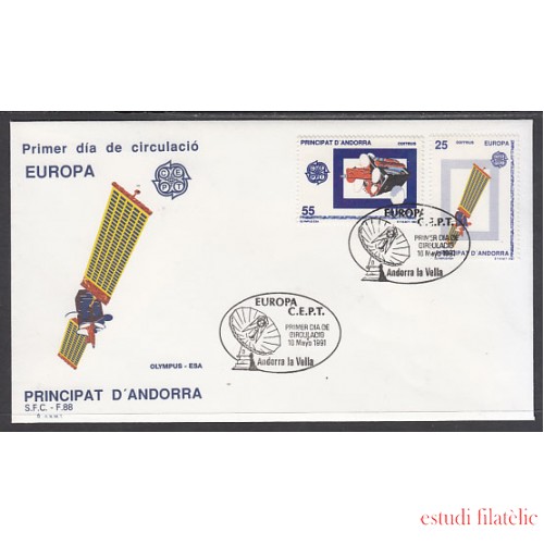 Andorra Española 225/26 1991 Europa SPD Sobre Primer día