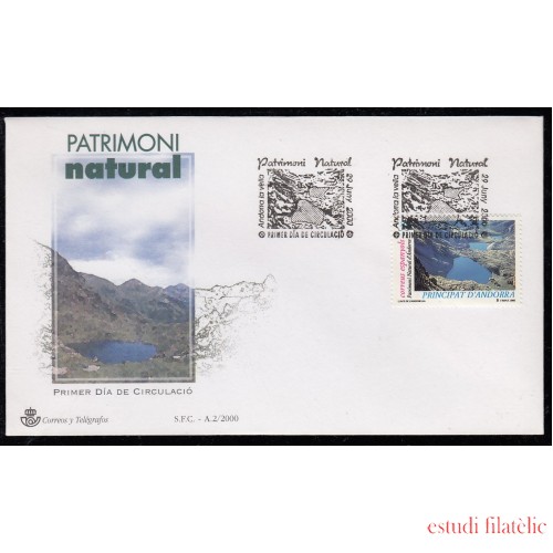 Andorra Española 277 2000 Patrimonio Natural  SPD Sobre Primer día