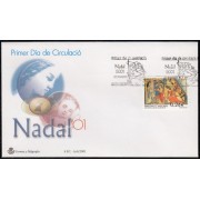 Andorra Española 289 2001  Navidad 2001 SPD Sobre Primer día