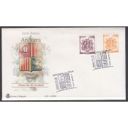 Andorra Española 290/91 2002 Principado de Andorra, escudos SPD Sobre Primer día