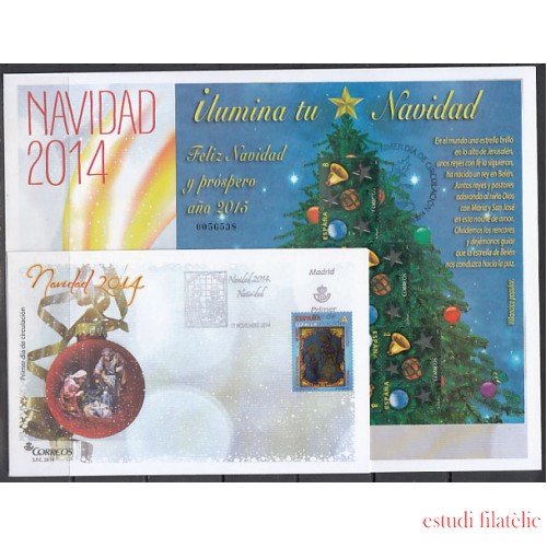 España Spain 4922/23 2014 Navidad Chritsmas SPD Sobre Primer Día