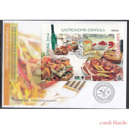 España Spain 4942 2015 Capital Española de Gastronomía SPD Sobre Primer Día