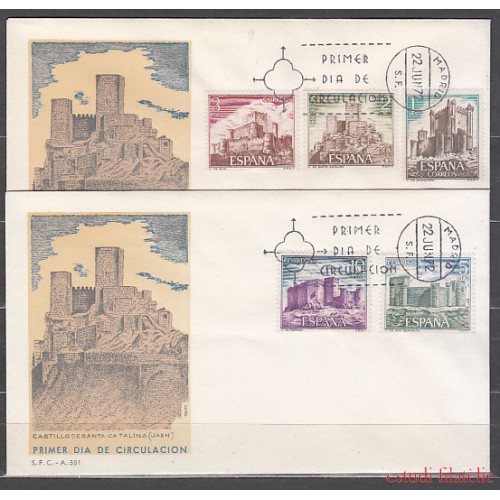 España Spain 2093/97 1972 Castillos de España SPD Sobre Primer Día