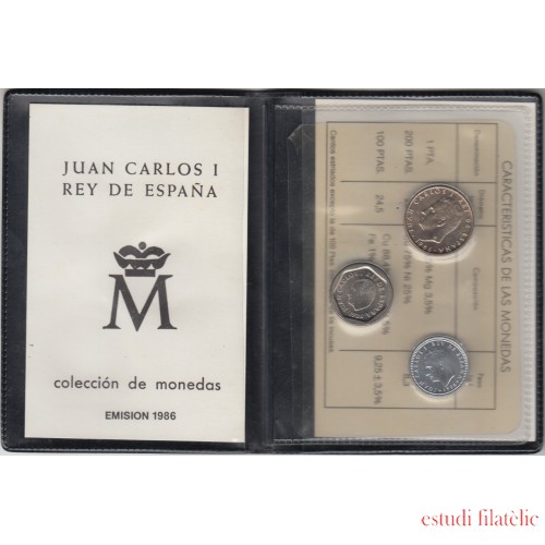 España Spain Cartera Oficial Pesetas 1986 Madrid Juan Carlos I FNMT