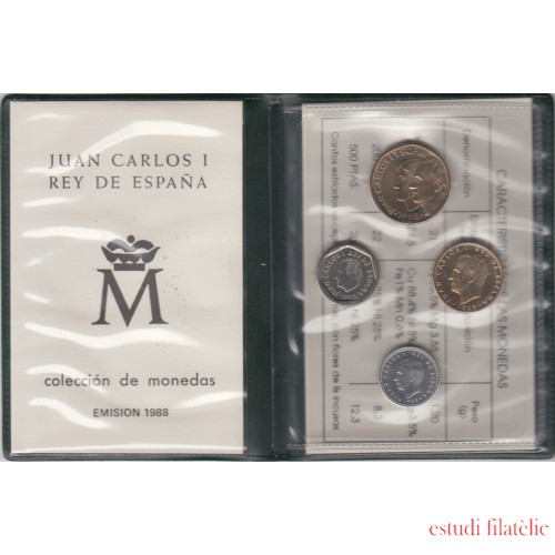 España Spain Cartera Oficial Pesetas 1988 Juan Carlos I FNMT