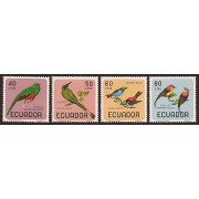 Ecuador 748/51 1966 pájaros bird Quetzal Tangara Pygargue MNH