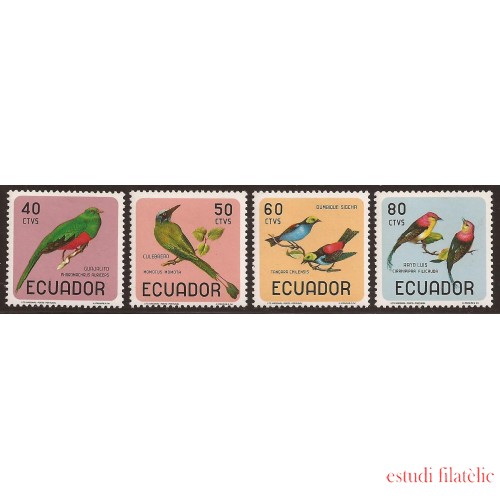 Ecuador 748/51 1966 pájaros bird Quetzal Tangara Pygargue MNH