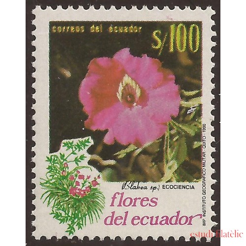 Ecuador 1216a 1990 Variedad Variety color Flores Flora Flower Blakea MNH