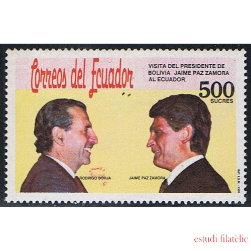 Ecuador 1237 1991 Visita Presidente Bolivia Jaime Paz Zamora MNH